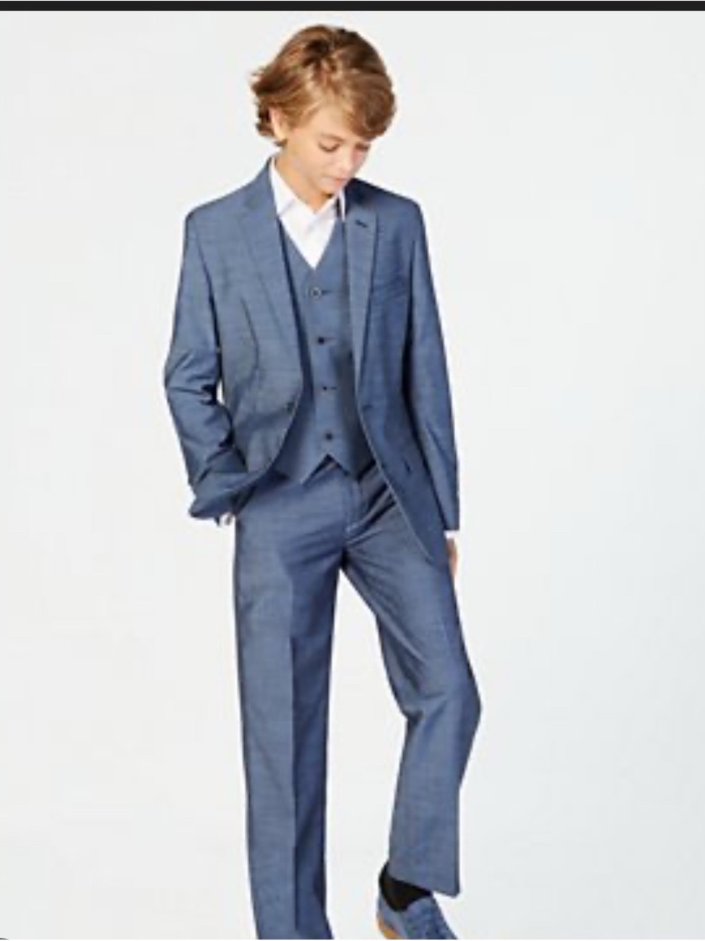 Calvin Klein Gray-Blue Kids Suit Jacket